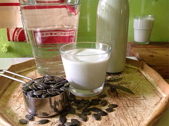 milk with pumpkin seeds for earthworms